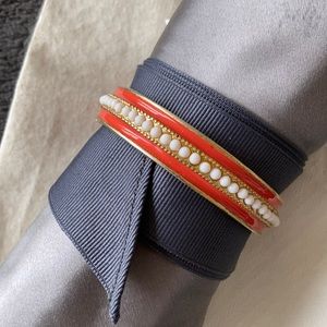 Banana Republic Hinged Bracelet, Gold/Coral/White